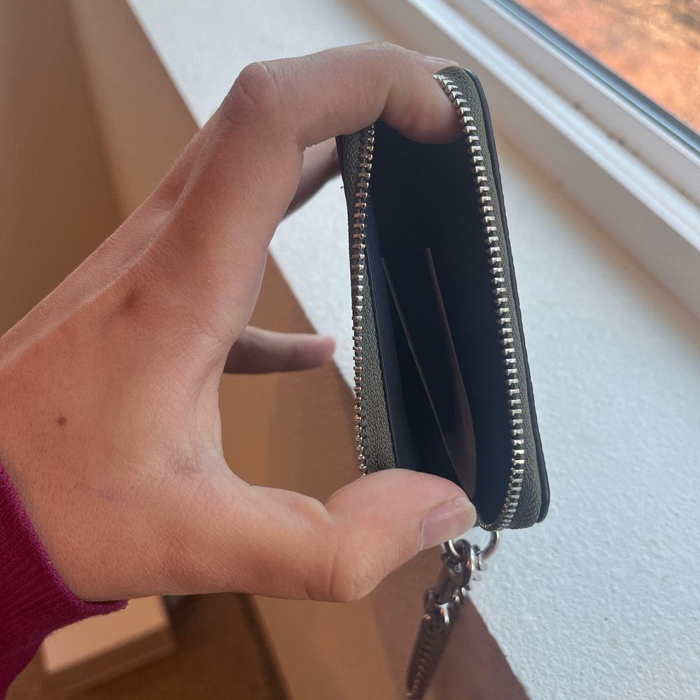 Coach Dark Sage Leather Card Holder - Picture 5 of 7